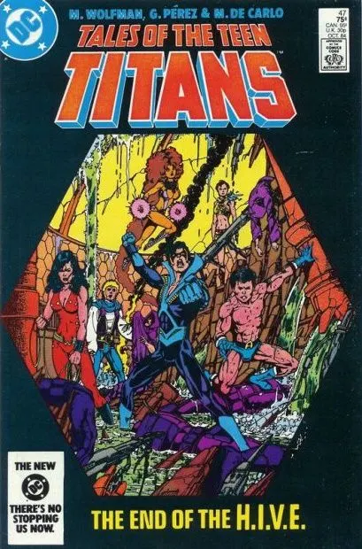 Tales of the Teen Titans #47 Direct Edition comic book cover, 1984