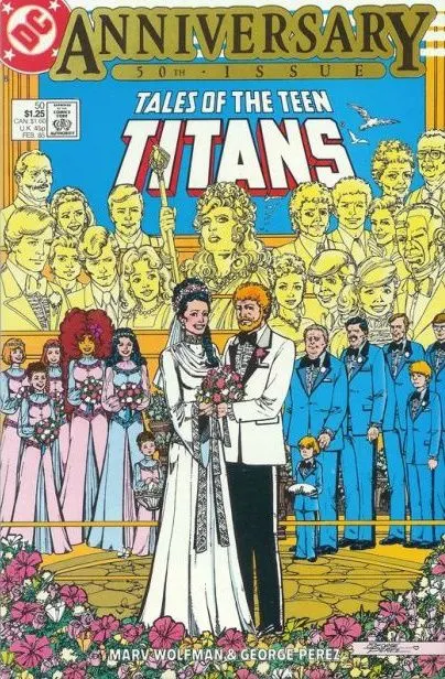 Tales of the Teen Titans #50 Direct Edition comic book cover, 1985