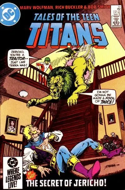 Tales of the Teen Titans #51 Direct Edition comic book cover, 1985