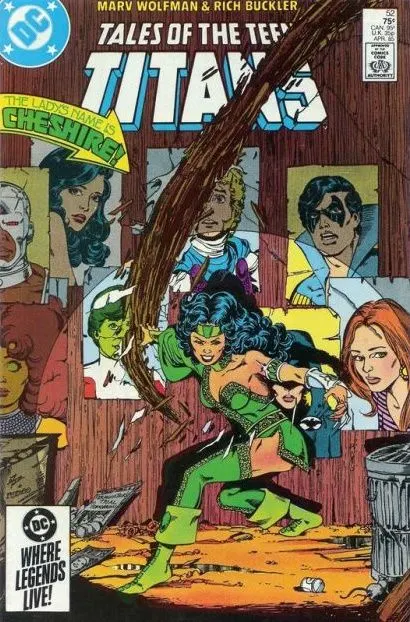 Tales of the Teen Titans #52 Direct Edition comic book cover, 1985