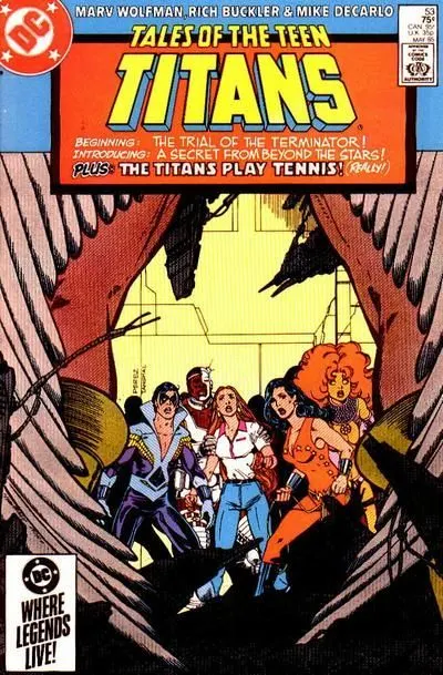 Tales of the Teen Titans #53 Direct Edition comic book cover, 1985