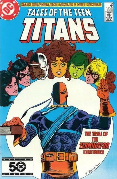 Tales of the Teen Titans #54 Direct Edition comic book cover, 1985