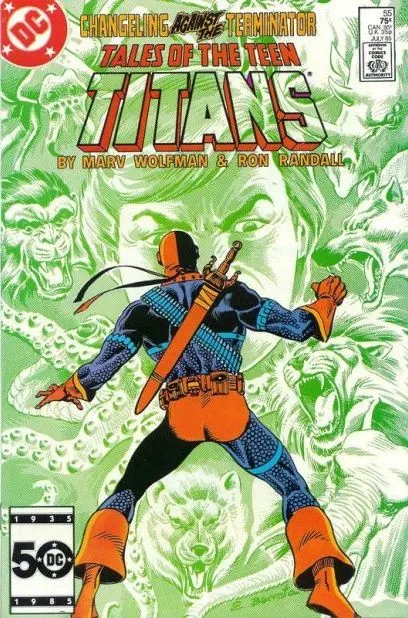 Tales of the Teen Titans #55 Direct Edition comic book cover, 1985