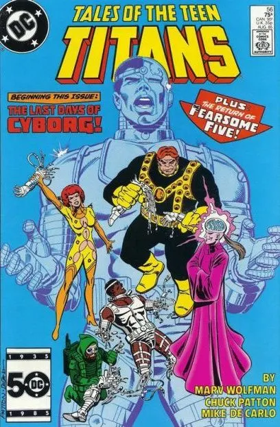 Tales of the Teen Titans #56 Direct Edition comic book cover, 1985