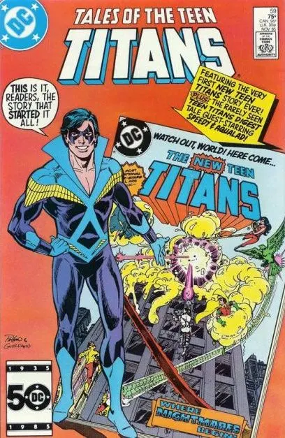 Tales of the Teen Titans #59 Direct Edition comic book cover, 1985