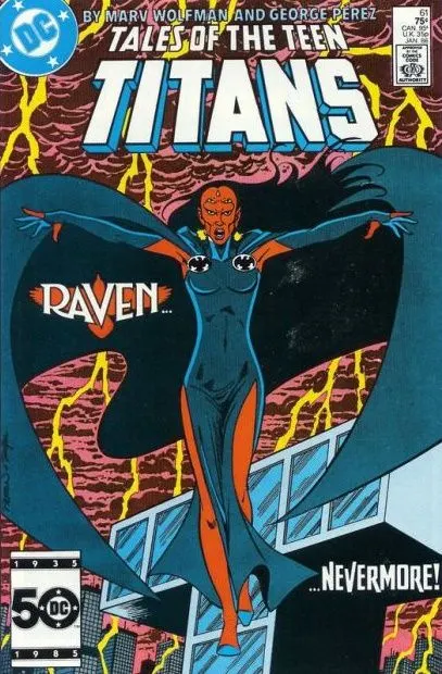 Tales of the Teen Titans #61 Direct Edition comic book cover, 1986