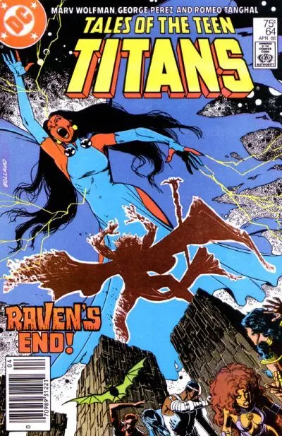 Tales of the Teen Titans #64 Newsstand Edition comic book cover, 1986
