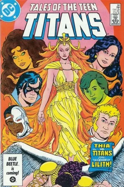 Tales of the Teen Titans #66 Direct Edition comic book cover, 1986