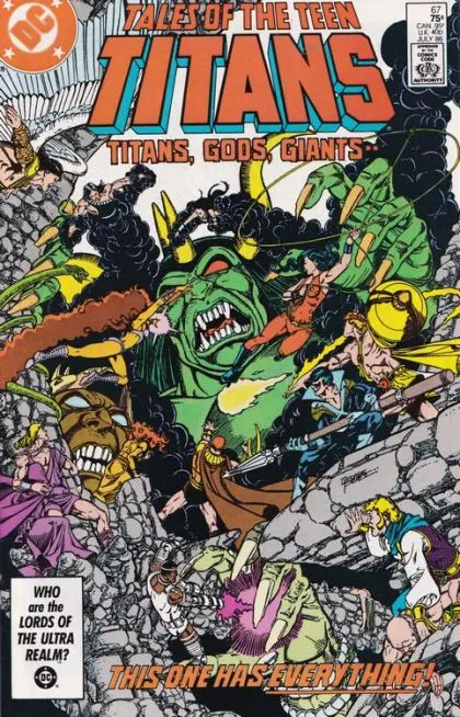 Tales of the Teen Titans #67 Direct Edition comic book cover, 1986