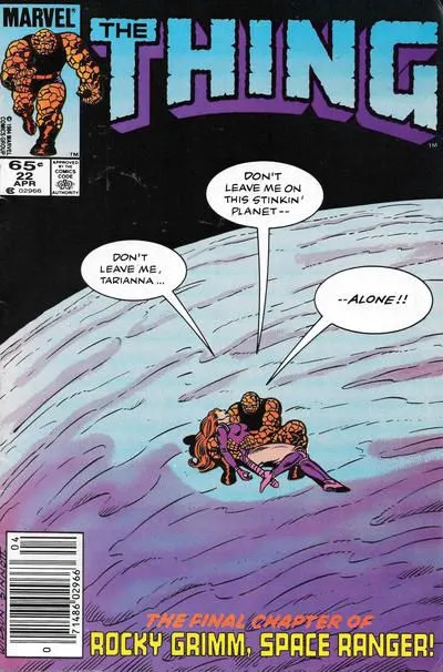 The Thing, Vol. 1 #22 Newsstand Edition comic book cover, 1985