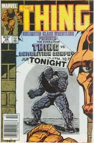 The Thing, Vol. 1 #28 Newsstand Edition comic book cover, 1985