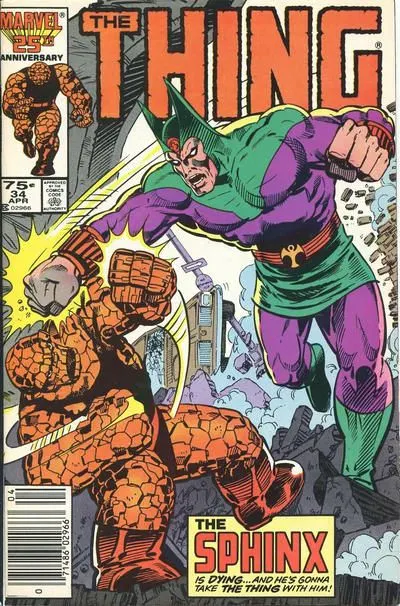 The Thing, Vol. 1 #34 Newsstand Edition comic book cover, 1986