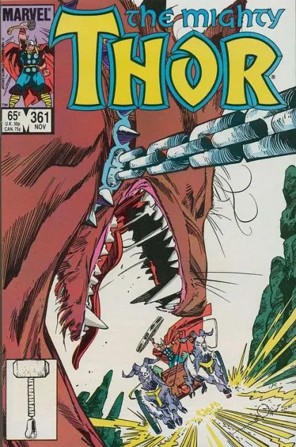 Thor, Vol. 1 #361 Direct Edition comic book cover, 1985