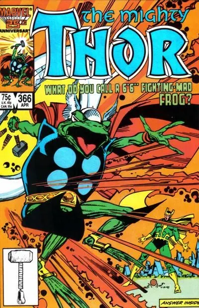 Thor, Vol. 1 #366 Direct Edition comic book cover, 1986