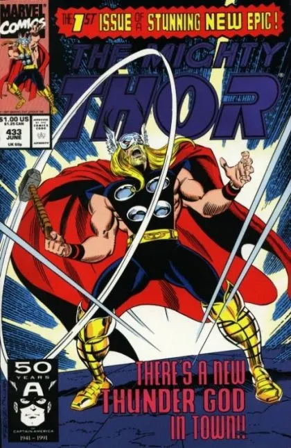 Thor, Vol. 1 #433 Direct Edition comic book cover, 1991