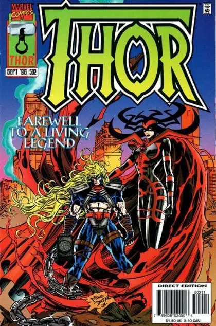 Thor, Vol. 1 #502 Direct Edition comic book cover, 1996