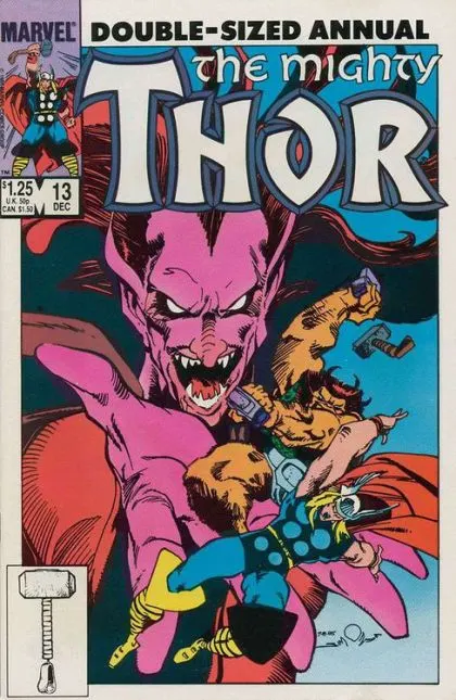 Thor, Vol. 1 Annual #13 Direct Edition comic book cover, 1985