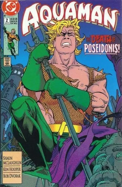 Aquaman, Vol. 4 #2 Direct Edition comic book cover, 1992