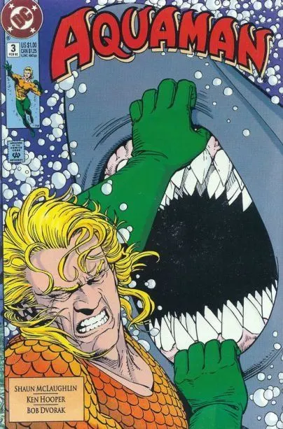 Aquaman, Vol. 4 #3 Direct Edition comic book cover, 1992