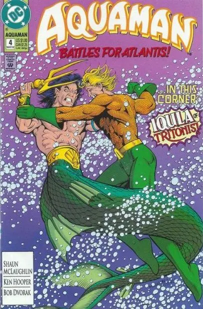 Aquaman, Vol. 4 #4 Direct Edition comic book cover, 1992