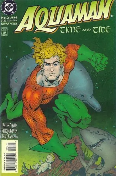 Aquaman: Time and Tide #2 Direct Edition comic book cover, 1994