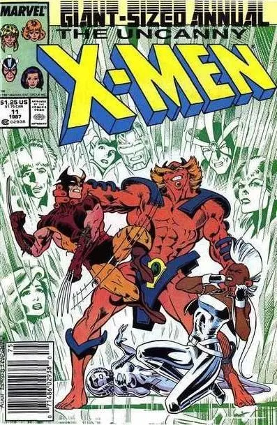 The Uncanny X-Men, Vol. 1 Annual #11 Newsstand Edition comic book cover, 1987