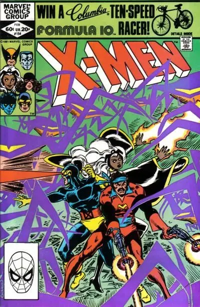 Uncanny X-Men, Vol. 1 #154 Direct Edition comic book cover, 1982