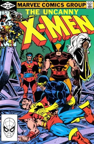 Uncanny X-Men, Vol. 1 #155 Direct Edition comic book cover, 1982