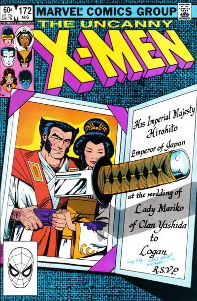 Uncanny X-Men, Vol. 1 #172 Direct Edition comic book cover, 1983
