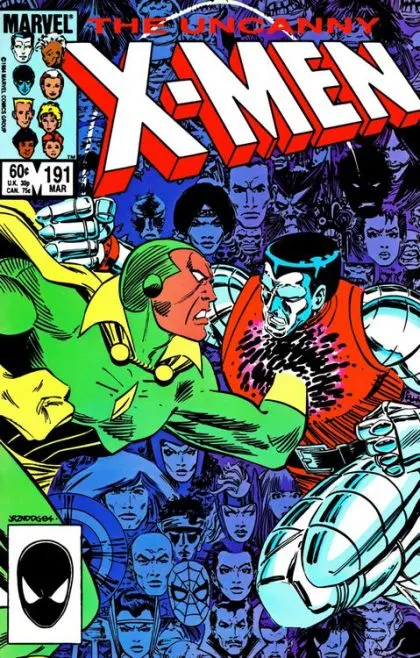 Uncanny X-Men, Vol. 1 #191 Direct Edition comic book cover, 1985