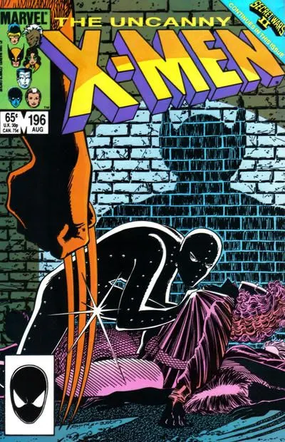 Uncanny X-Men, Vol. 1 #196 Direct Edition comic book cover, 1985