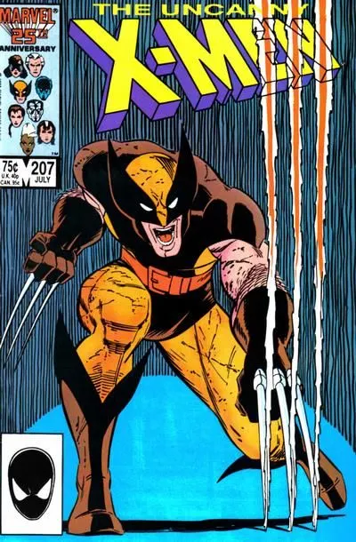 Uncanny X-Men, Vol. 1 #207 Direct Edition comic book cover, 1986