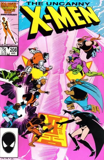 Uncanny X-Men, Vol. 1 #208 Direct Edition comic book cover, 1986