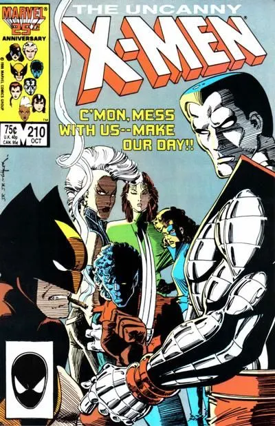 Uncanny X-Men, Vol. 1 #210 Direct Edition comic book cover, 1986
