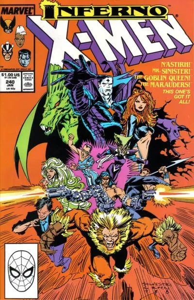 Uncanny X-Men, Vol. 1 #240 Direct Edition comic book cover, 1989