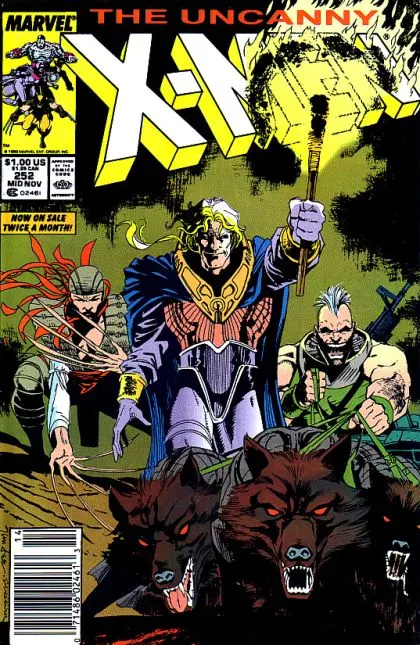Uncanny X-Men, Vol. 1 #252 Newsstand Edition comic book cover, 1989