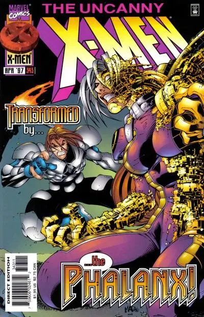Uncanny X-Men, Vol. 1 #343 Direct Edition comic book cover, 1997