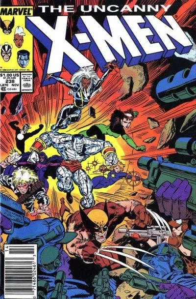 Uncanny X-Men, Vol. 1 #238 Newsstand Edition comic book cover, 1988