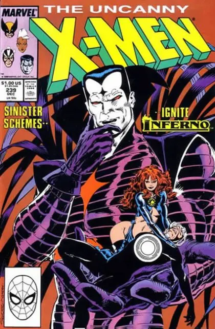 Uncanny X-Men, Vol. 1 #239 Direct Edition comic book cover, 1988