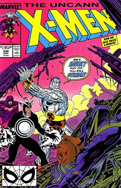 Uncanny X-Men, Vol. 1 #248 Direct Edition comic book cover, 1989