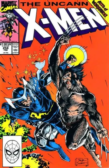 Uncanny X-Men, Vol. 1 #258 Direct Edition comic book cover, 1990