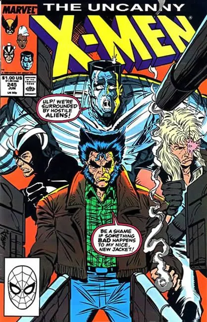 Uncanny X-Men, Vol. 1 #245 Direct Edition comic book cover, 1989