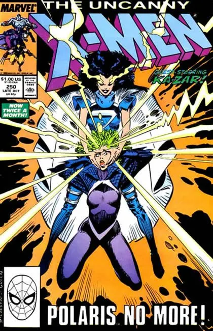 Uncanny X-Men, Vol. 1 #250 Direct Edition comic book cover, 1989
