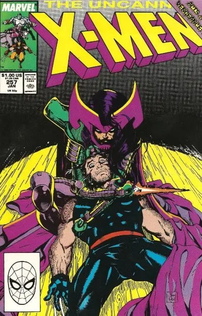 Uncanny X-Men, Vol. 1 #257 Direct Edition comic book cover, 1990