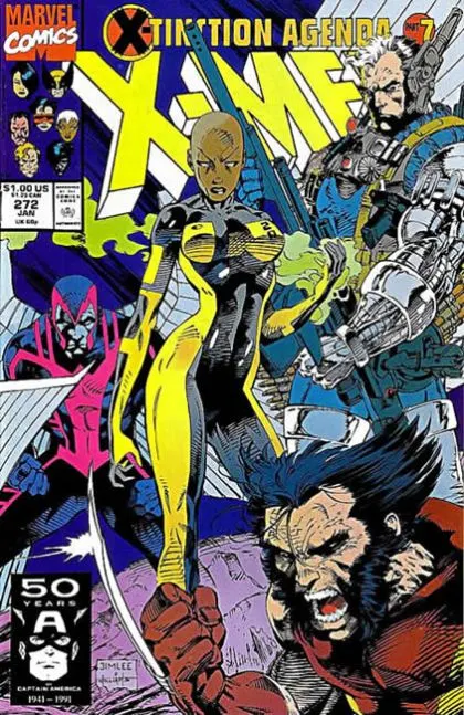 Uncanny X-Men, Vol. 1 #272 Direct Edition comic book cover, 1991