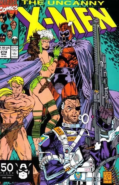 Uncanny X-Men, Vol. 1 #274 Direct Edition comic book cover, 1991