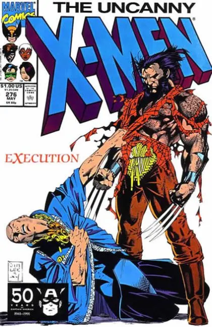 Uncanny X-Men, Vol. 1 #276 Direct Edition comic book cover, 1991