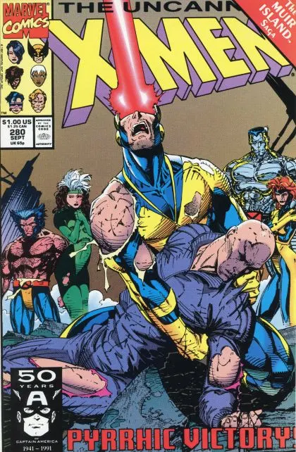 Uncanny X-Men, Vol. 1 #280 Direct Edition comic book cover, 1991