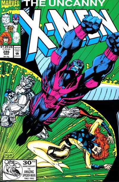 Uncanny X-Men, Vol. 1 #286 Direct Edition comic book cover, 1992