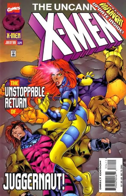 Uncanny X-Men, Vol. 1 #334 Direct Edition comic book cover, 1996